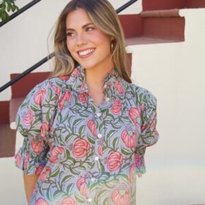 Vestido Estampado Floral Celeste