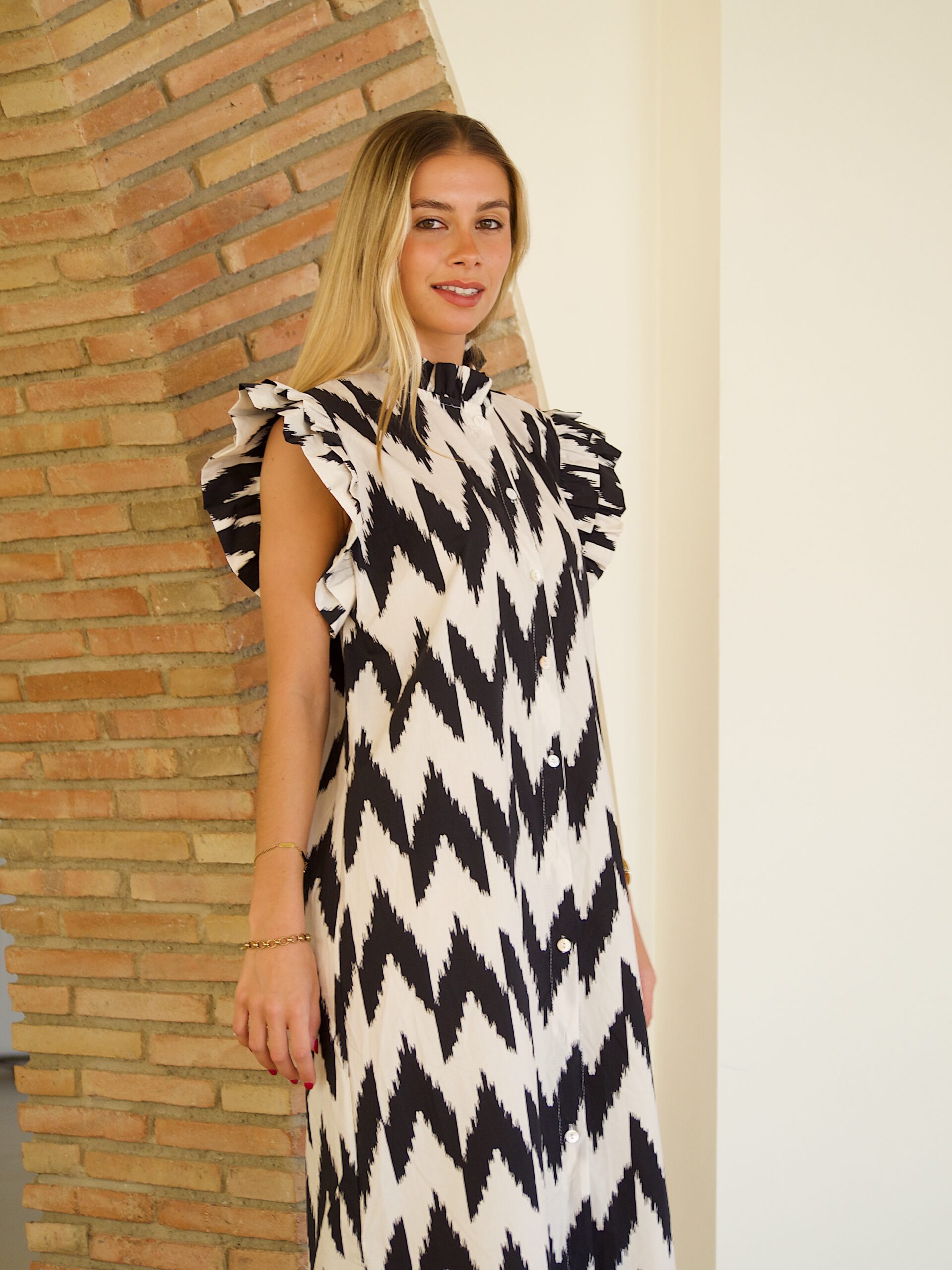 Vestido Ikat Negro Y Blanco - Imagen 2