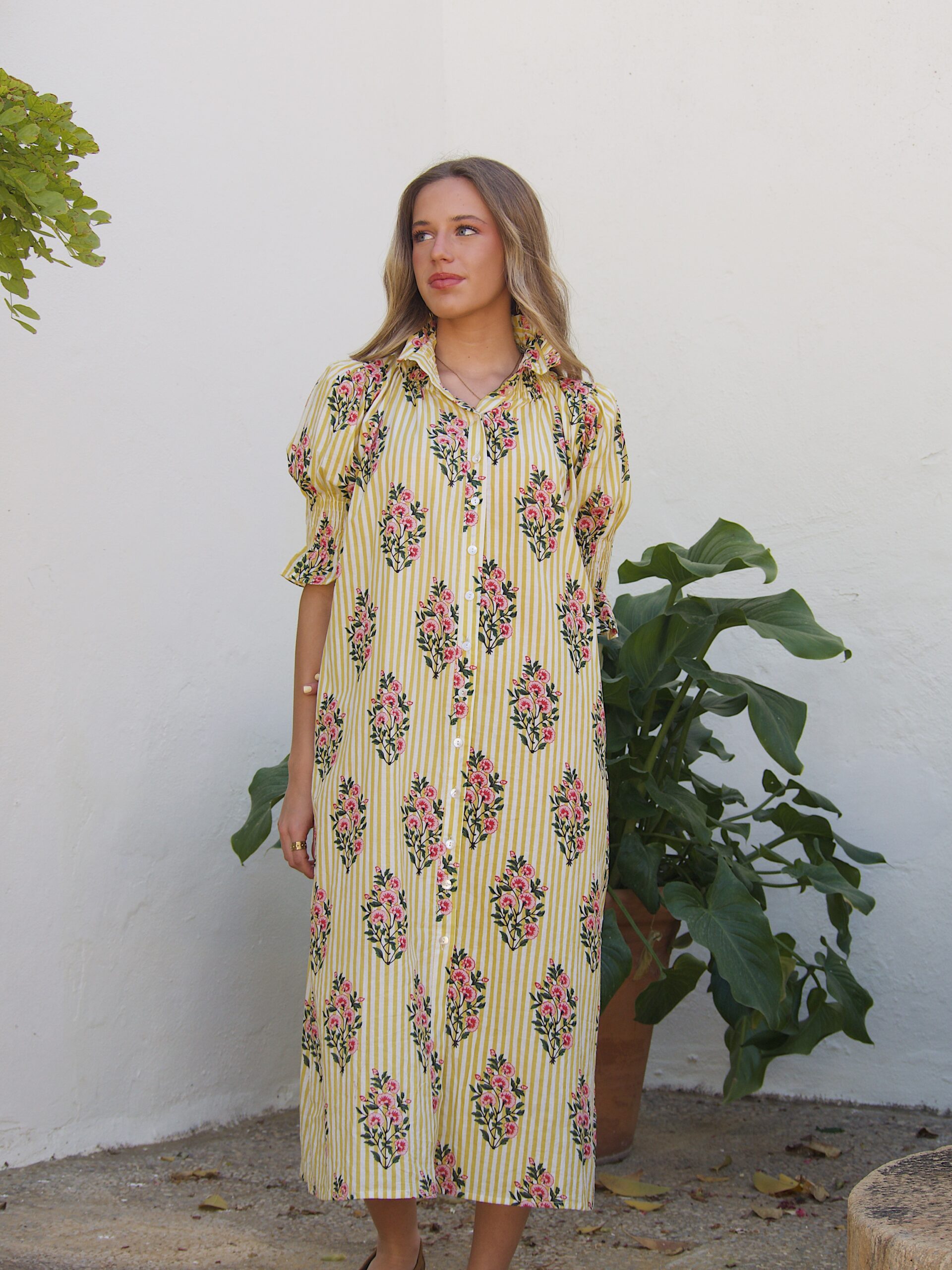 Vestido Estampado Floral Amarillo - Imagen 4
