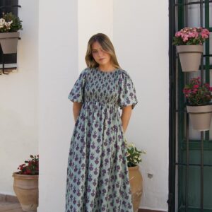 Vestido Estampado Etnico Verde